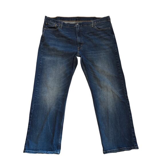 Levis 569 Jeans Mens 44x32 Blue Loose Fit Straight Leg Stretch Denim Causal - Picture 1 of 12